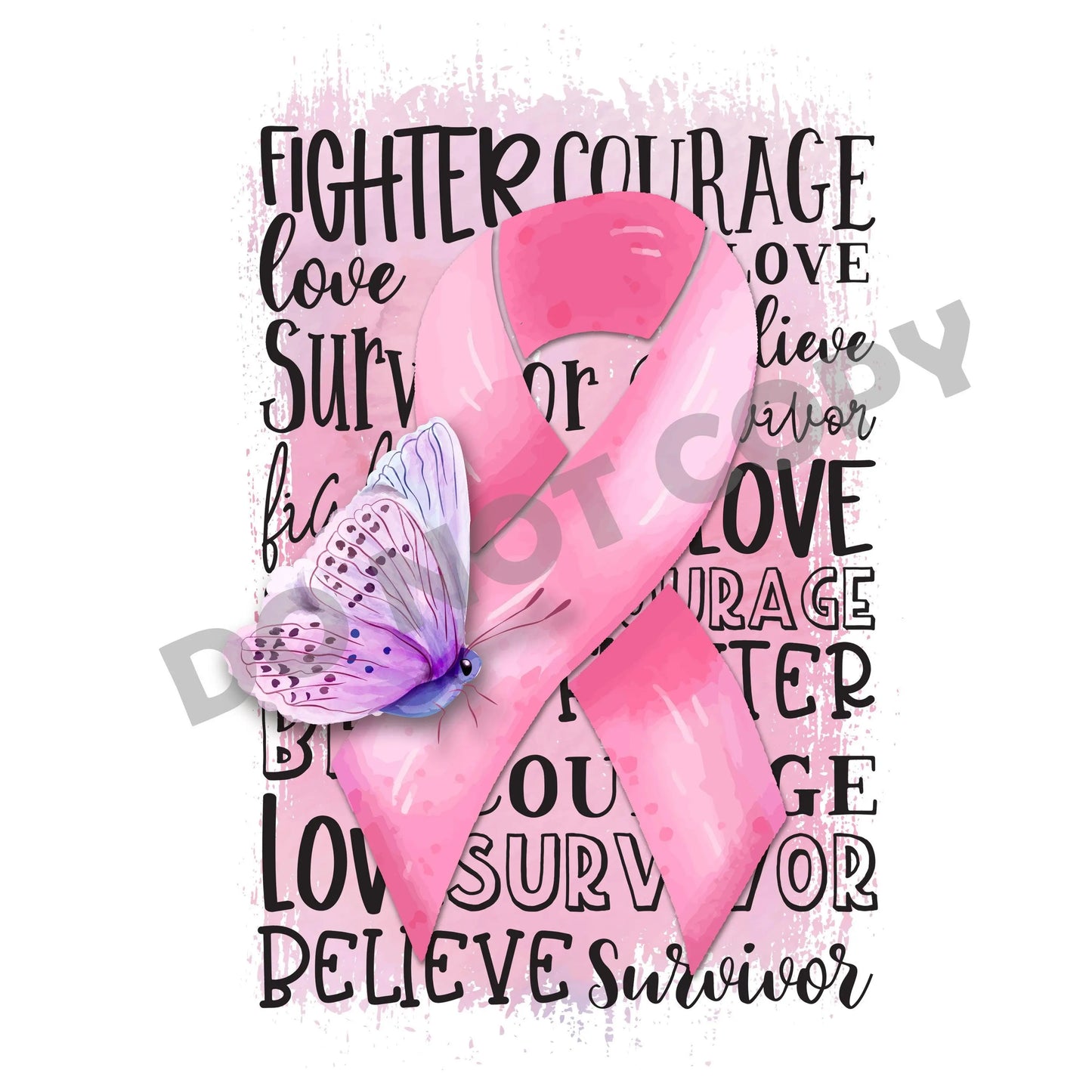 Pink Ribbon - DTF Transfer - Picasso Print