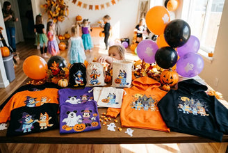 Bluey Halloween and Disney Halloween DTF Transfers for Toddler and Elementary Fall Parties