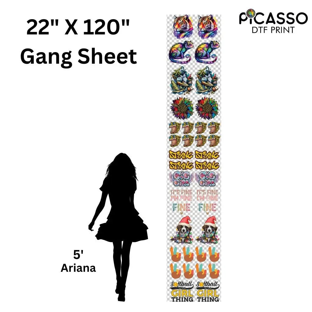 Custom Gang Sheet DTF - Upload a Pre-Made Sheet - Picasso Print