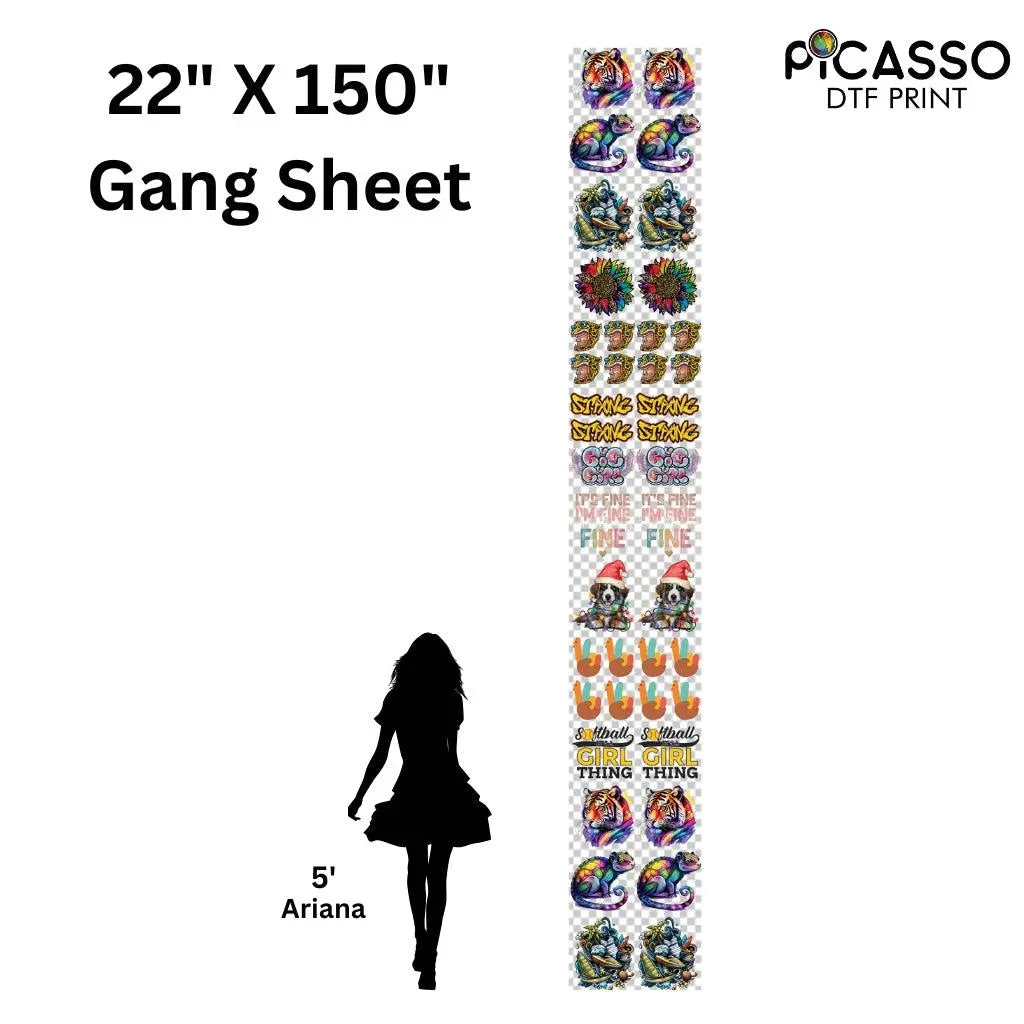 Custom Gang Sheet DTF - Upload a Pre-Made Sheet - Picasso Print