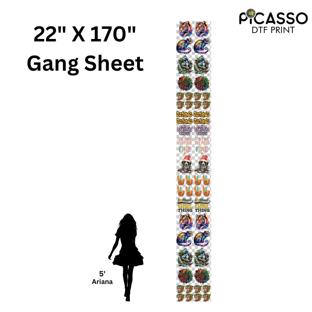 Custom Gang Sheet DTF - Upload a Pre-Made Sheet - Picasso Print