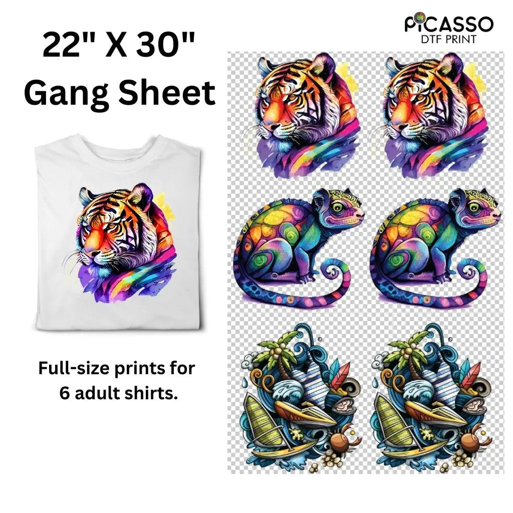 Custom Gang Sheet DTF - Upload a Pre-Made Sheet - Picasso Print