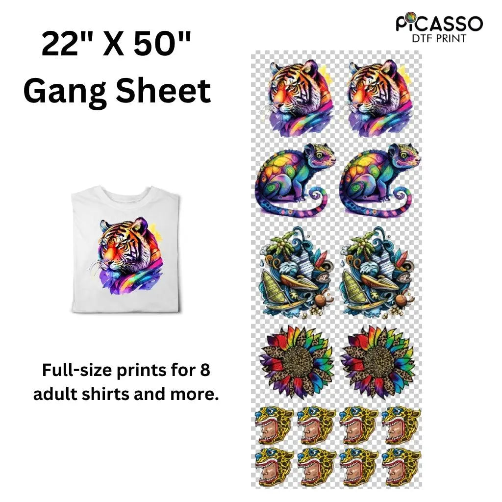 Custom Gang Sheet DTF - Upload a Pre-Made Sheet - Picasso Print