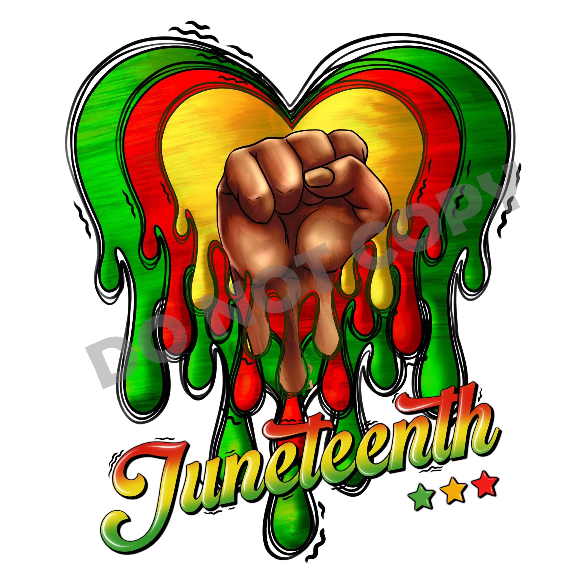 Juneteenth Heart -DTF Transfer - Picasso Print