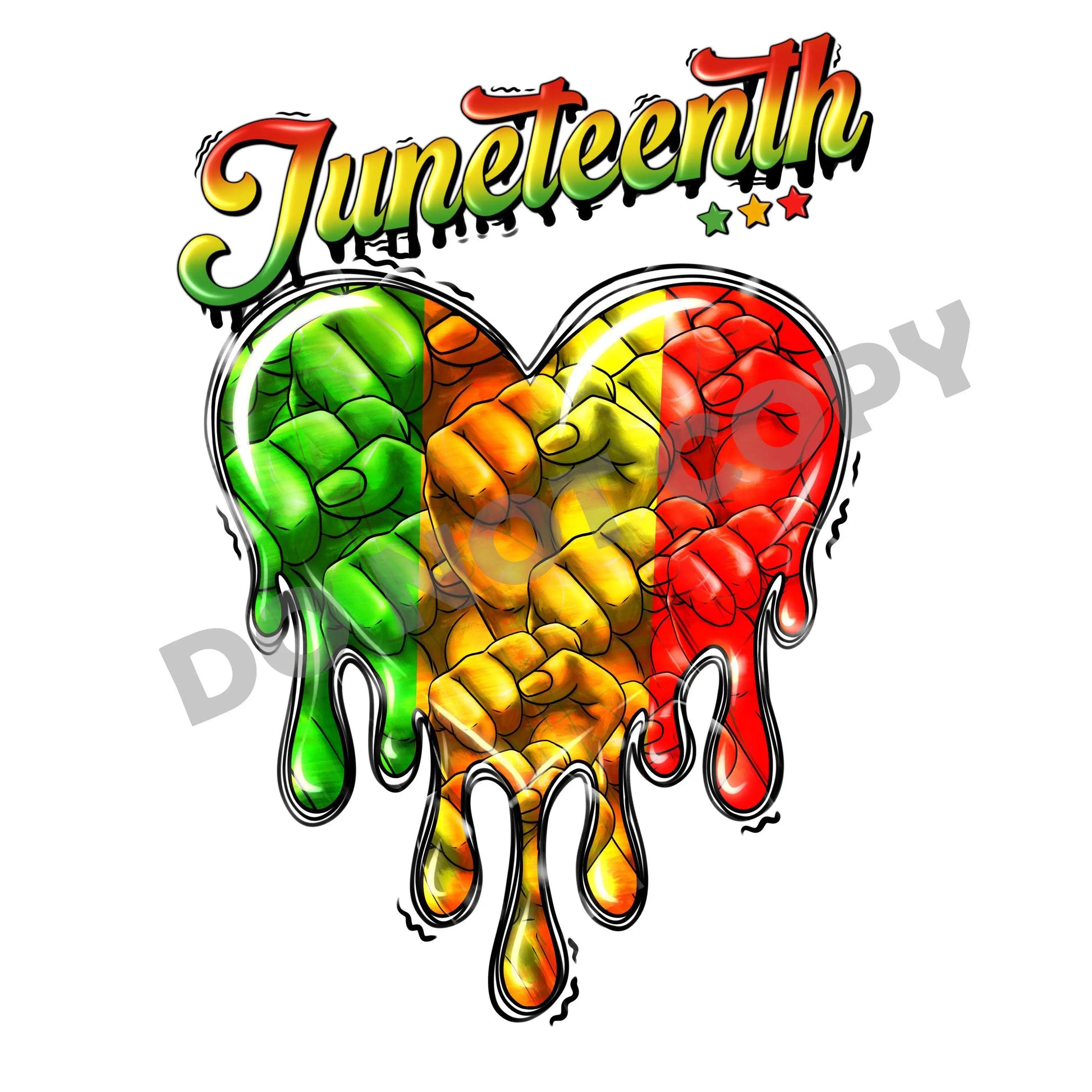 Juneteenth Heart -DTF Transfer - Picasso Print