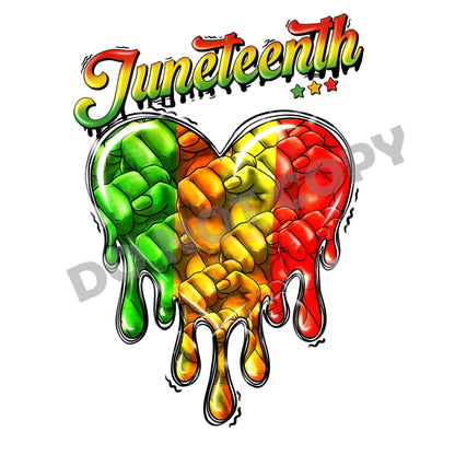 Juneteenth Heart -DTF Transfer - Picasso Print