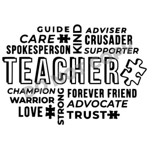 Teacher Guide Kind Adviser Care Crusader -DTF Transfer - Picasso Print