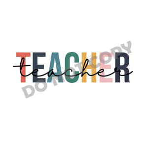 Colorul Font Teacher -DTF Transfer - Picasso Print