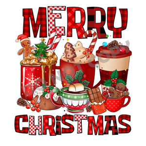 Merry Christmas Coffee -DTF Transfer - Picasso Print
