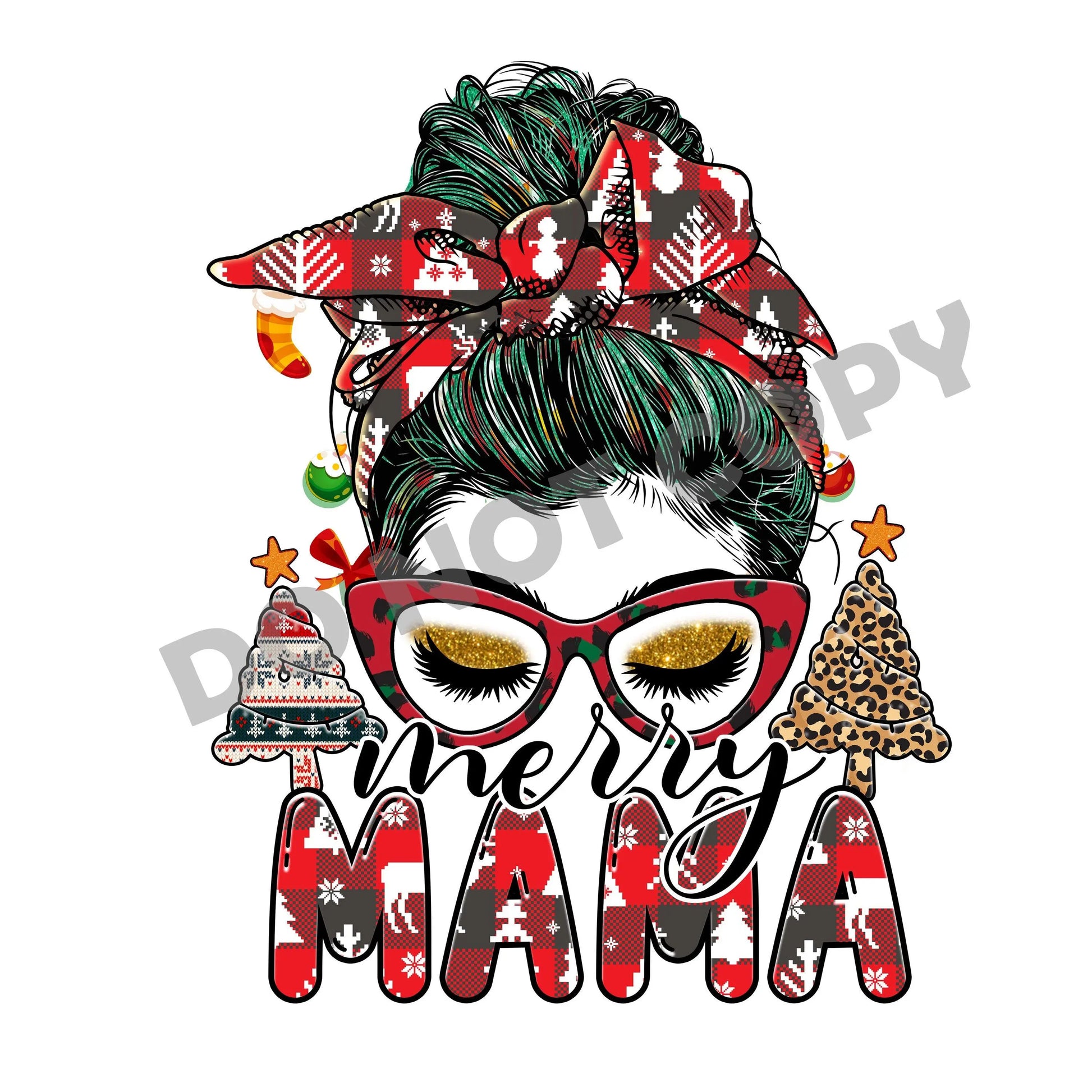 Merry Mama -DTF Transfer - Picasso Print