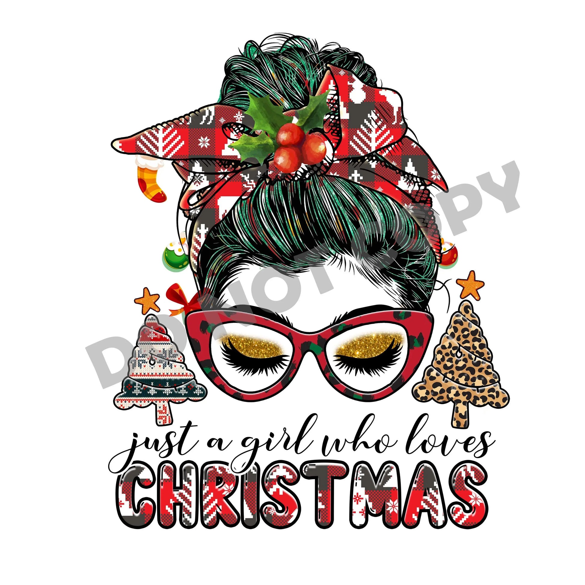 Just A Girl Who Loves Christmas -DTF Transfer - Picasso Print