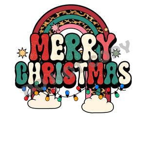 Retro Merry Christmas -DTF Transfer - Picasso Print