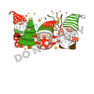 Christmas Gnomes Tree -DTF Transfer - Picasso Print