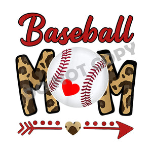Baseball Mom Leopard Font -DTF Transfer - Picasso Print