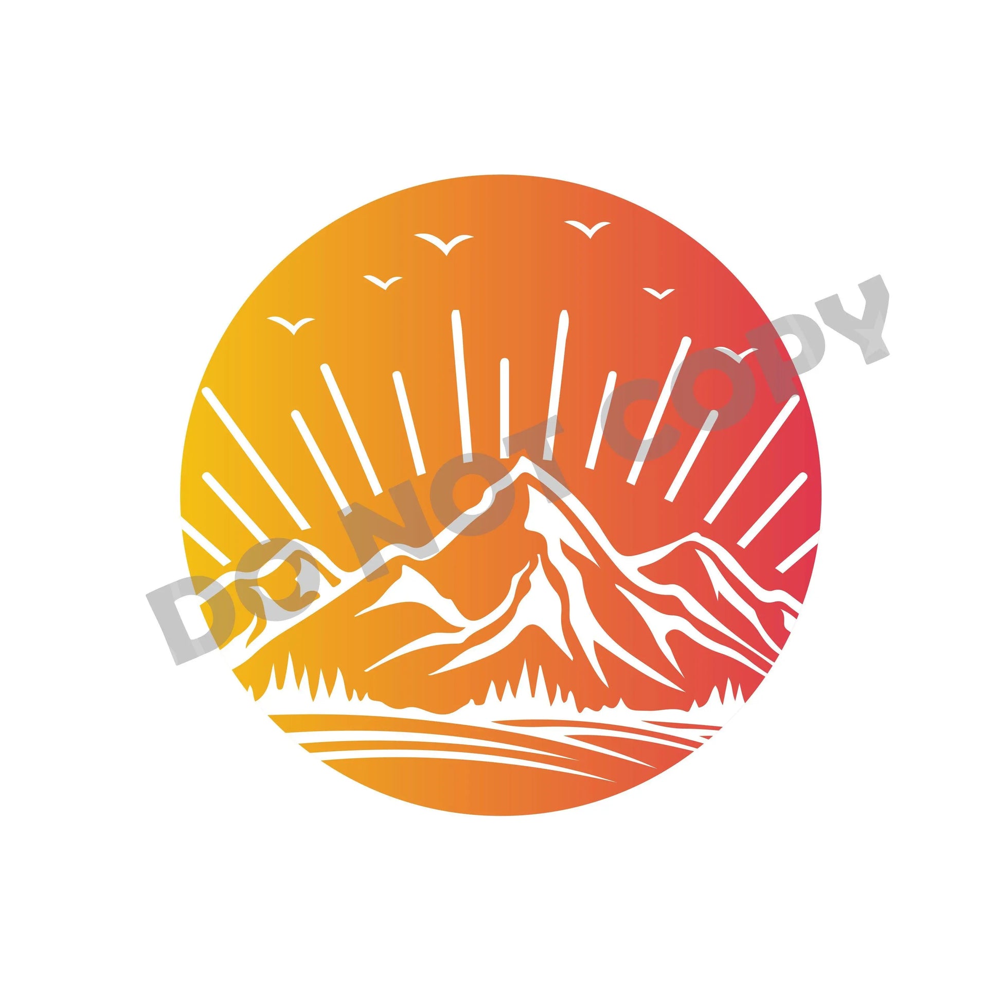 Sun And Mountain - DTF Transfer - Picasso Print