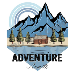 Adventure Awaits Mountain - DTF Transfer - Picasso Print