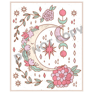 Moon Boho - DTF Transfer - Picasso Print