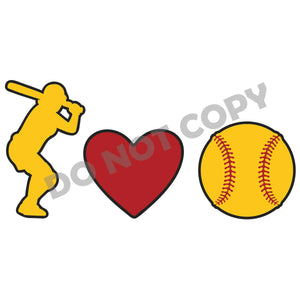 Peace Love Softball -DTF Transfer - Picasso Print