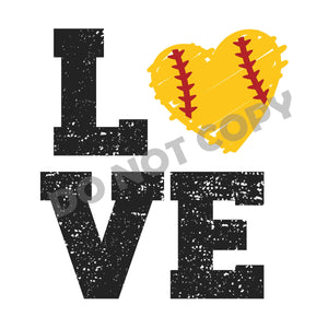 Softball Love -DTF Transfer - Picasso Print