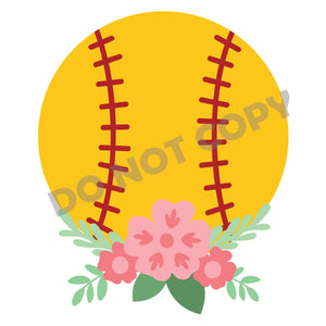 Softball Flower - DFT Transfer - Picasso Print