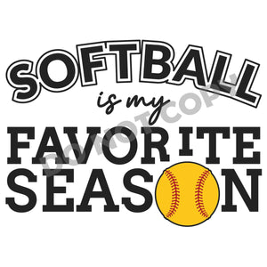 Softball Is My Favorite Season -DTF Transfer - Picasso Print