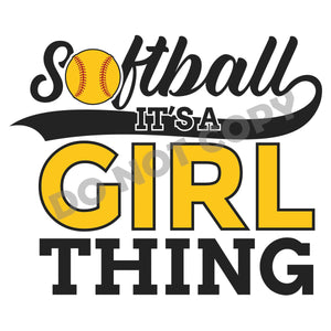 Softball It's A Girl Thing -DTF Transfer - Picasso Print