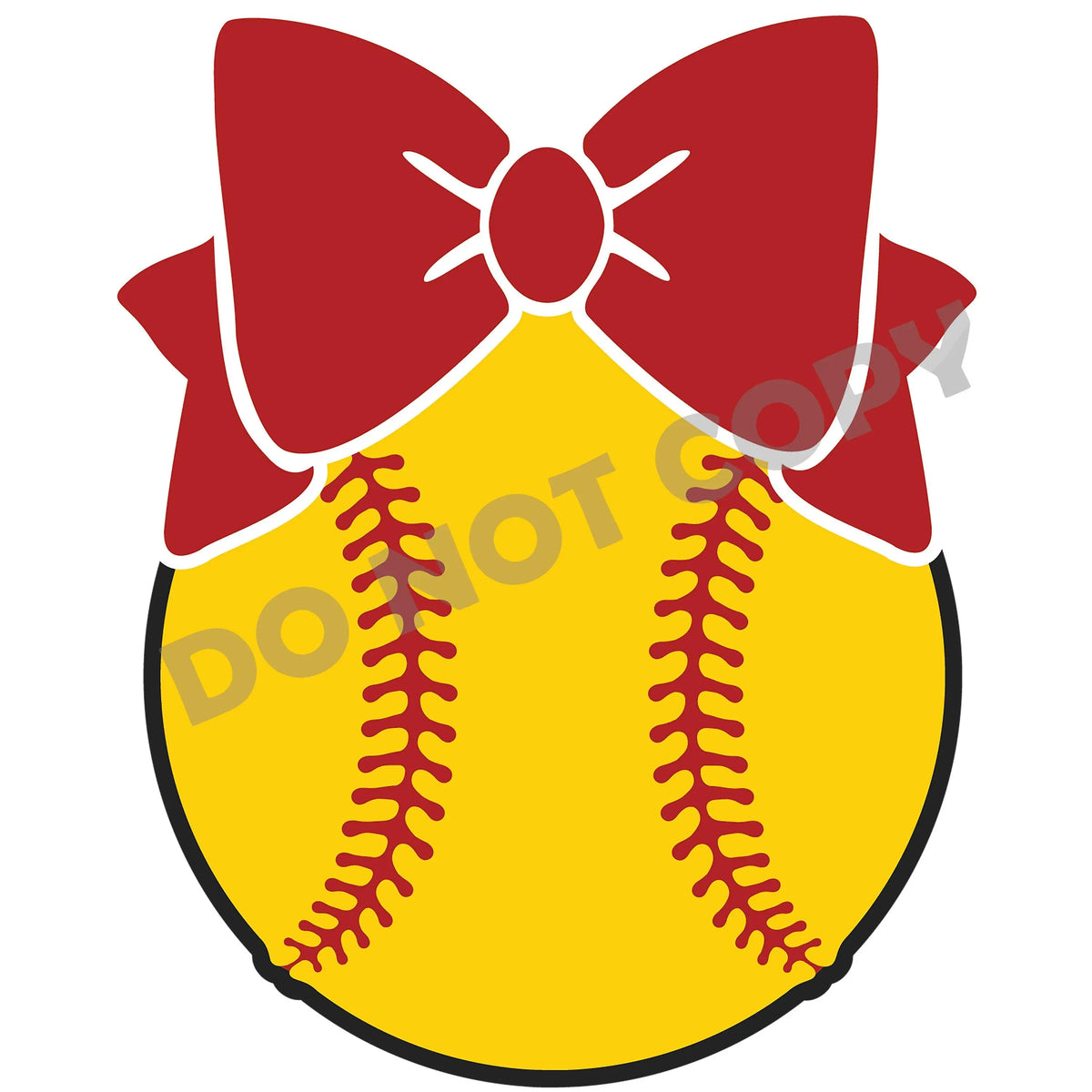 Sofball Ribbon Sticker Ribbon Softball DTF Transfer | Picasso Print DTF