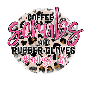 Coffee Scrubs And Rubber Gloves - DTF Transfer - Picasso Print