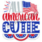 All American Cutie -DTF Transfer - Picasso Print