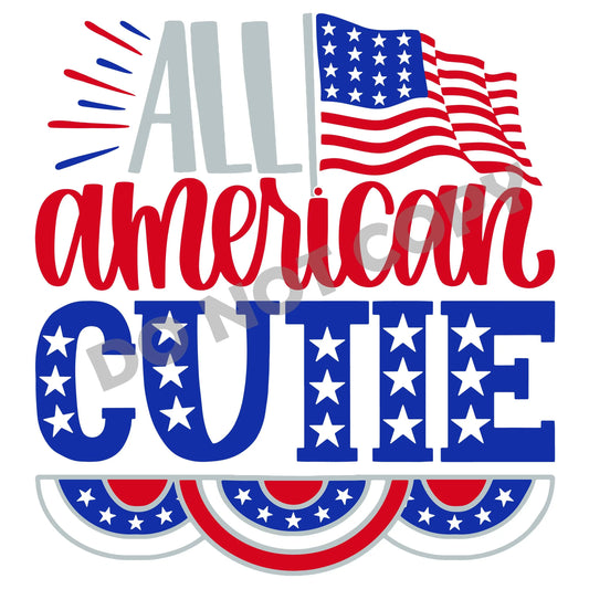 All American Cutie -DTF Transfer - Picasso Print