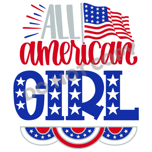 All American Girl -DTF Transfer - Picasso Print