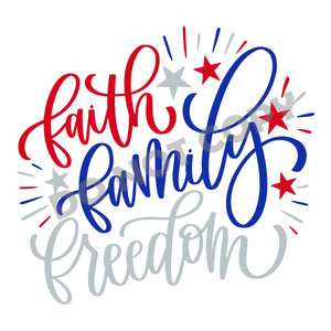 Faith Family Freedom -DTF Transfer - Picasso Print