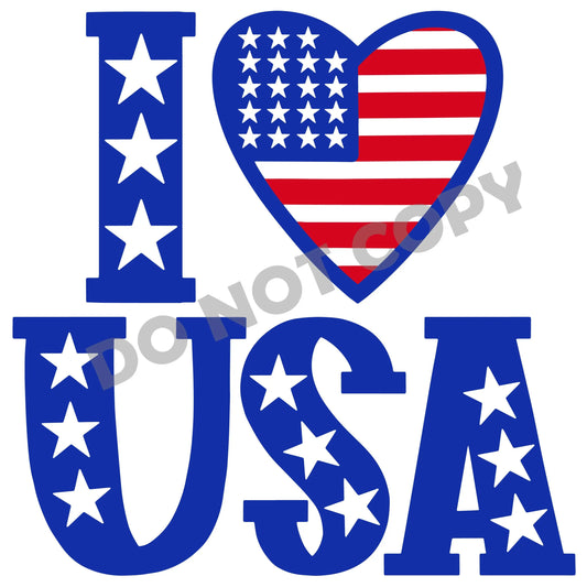 I Love USA -DTF Transfer - Picasso Print