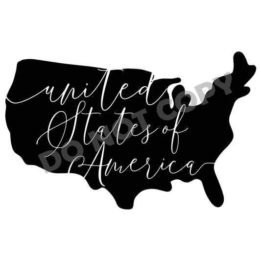 United States Of America Map -DTF Transfer - Picasso Print