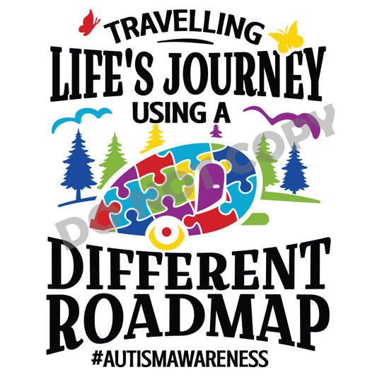 Travelling Life's Journey Using A Different Roadmap - DTF Transfer - Picasso Print