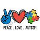 Peace Love Autism - DTF Transfer - Picasso Print