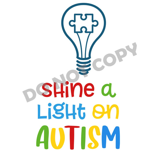 Shine A Light On Autism - DTF Transfer - Picasso Print