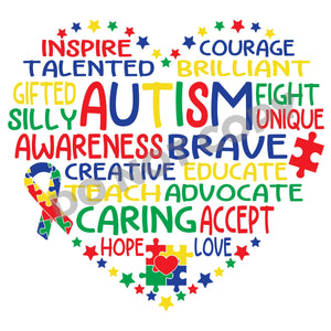 Autism Awareness Brave Caring - DTF Transfer - Picasso Print