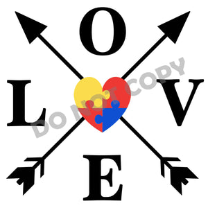 Autism Love Arrow - DTF Transfer - Picasso Print