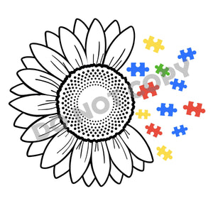 Autism Flower - DTF Transfer - Picasso Print