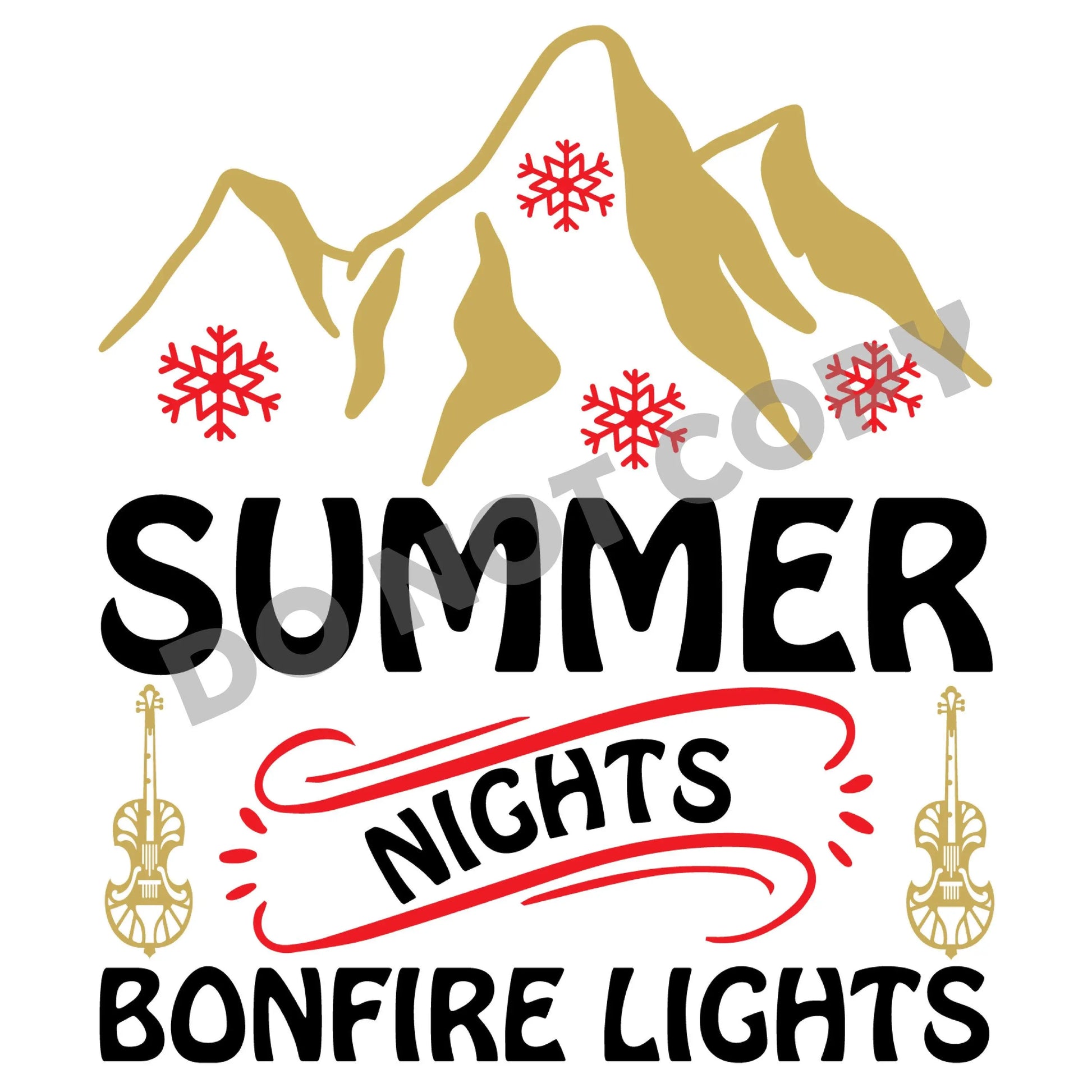 Summer Nights bonfire Lights - DTF Transfer - Picasso Print