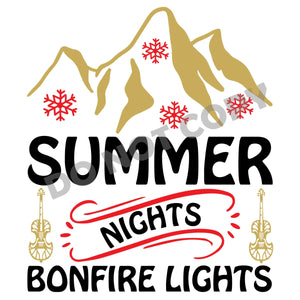 Summer Nights bonfire Lights - DTF Transfer - Picasso Print