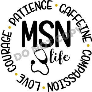 MSN Nurse Life - DTF Transfer - Picasso Print