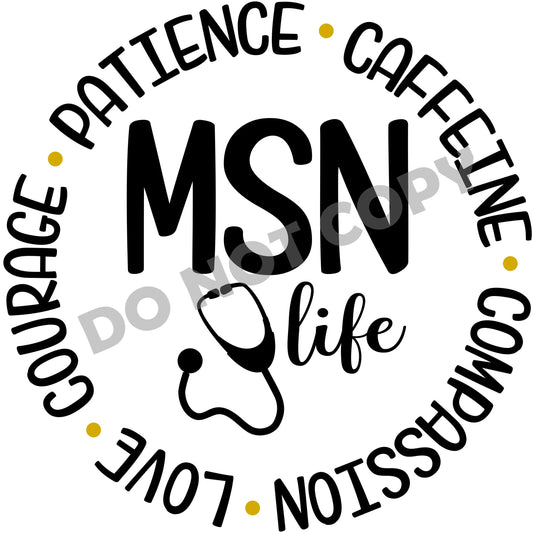 MSN Nurse Life - DTF Transfer - Picasso Print