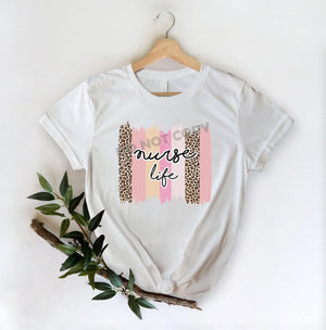 Nurse Life Pink Leopard - DTF Transfer - Picasso Print