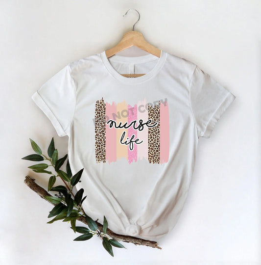 Nurse Life Pink Leopard - DTF Transfer - Picasso Print