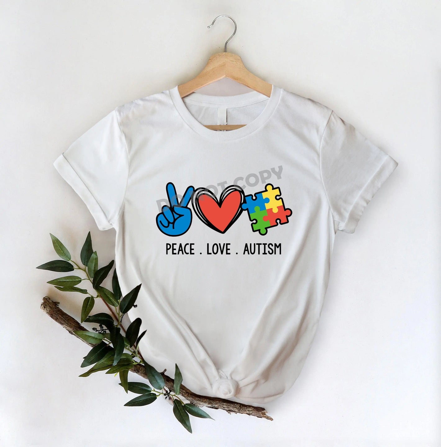 Peace Love Autism - DTF Transfer - Picasso Print