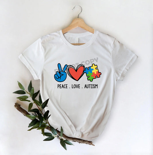 Peace Love Autism - DTF Transfer - Picasso Print