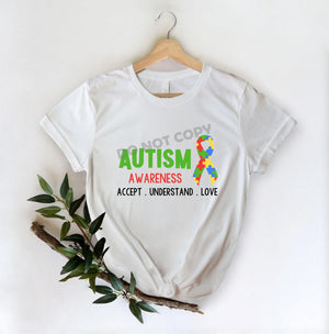 Autism Awareness Accept Understand Love - DTF Transfer - Picasso Print