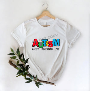 Autism Accept Understand Love - DTF Transfer - Picasso Print